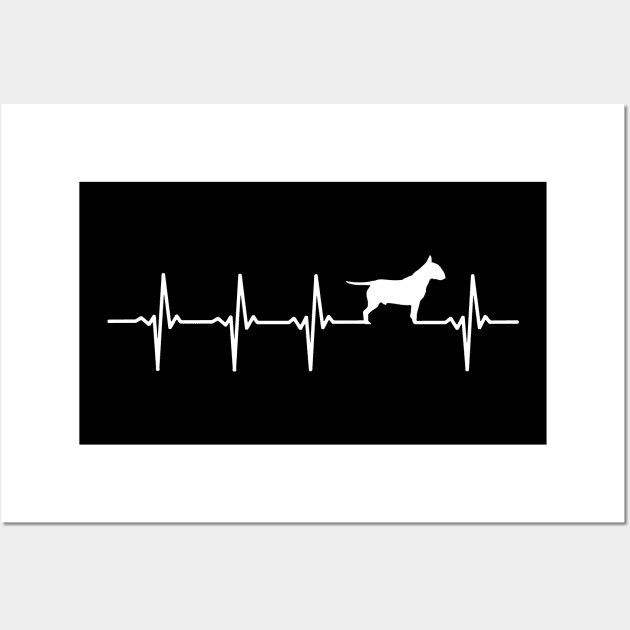 Bull Terrier Heartbeat Gift For Bull Terriers Wall Art by OceanRadar